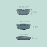 thumbnail of Relaxdays Backform, 3er Set, Ø 25,5/27,5/28 cm, antihaft, Gugelhupfform, Obstbodenform, runde Kuchenformen, Stahl, grau