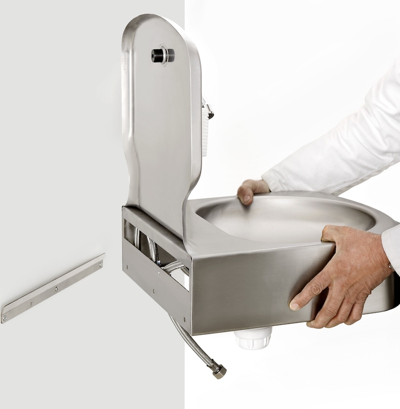 Tournus Equipement Lave-mains TS 2000N sur piles et robinet à commande ...