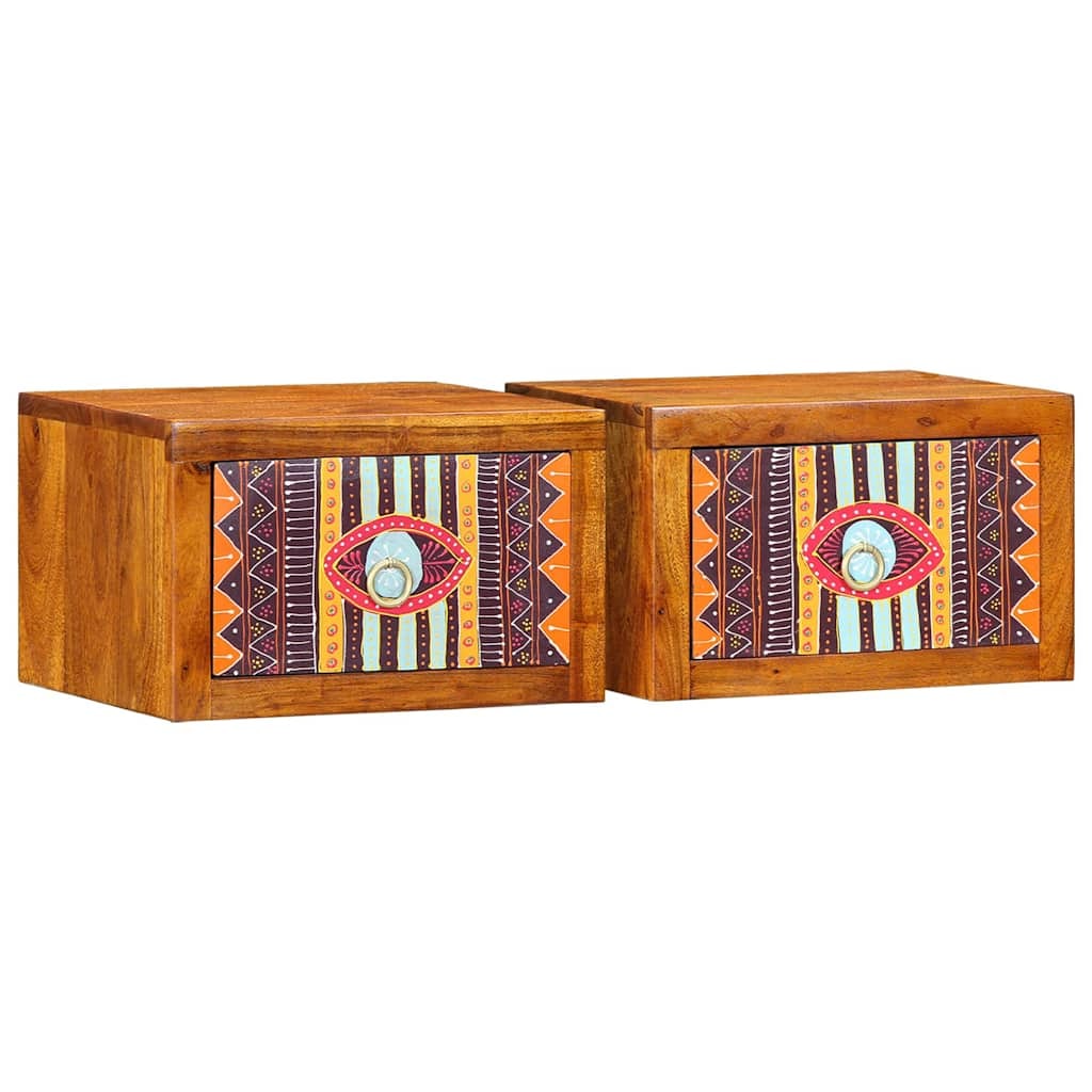 Cabinet de chevet avec tiroir 2 pcs Marron 35 x 30 x 22 cm