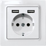 thumbnail of Eltako Schutzkontakt-Steckdose DSS55E+2xUSBA-wg 30055896