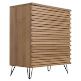 thumbnail of Kommode HWC-M49, Sideboard Schrank Highboard, 3D-Design 3 Schubladen MDF Metall 94x80x45cm ~ natur