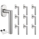 thumbnail of Fenstergriffe Edelstahl gebürstet 10 Stück Fensterolive Rasterolive Fensterbeschlag Fenstergarnitur