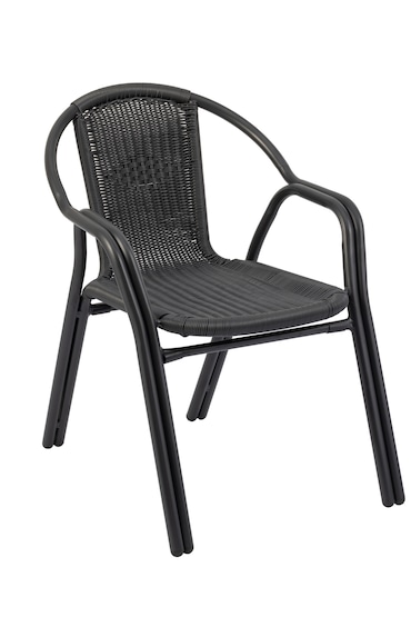 METRO PROFESSIONAL Gastro armstoel stapelbaar Narni, aluminium/polyrattan, donkergrijs
