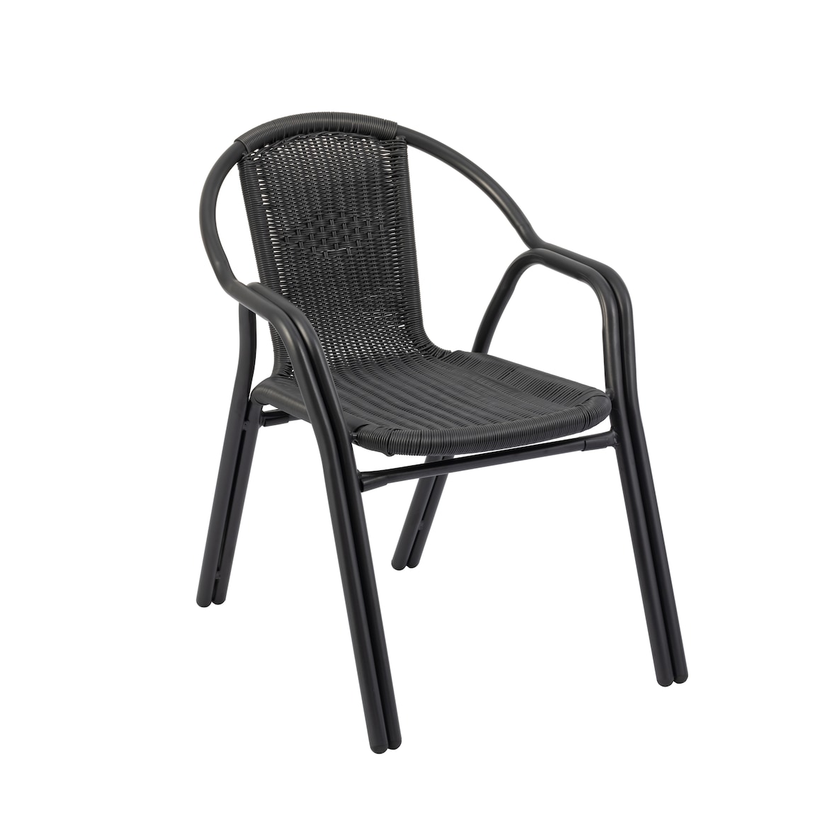 METRO PROFESSIONAL Silla apilable con reposabrazos Narni, aluminio/ratán sintético, gris oscuro