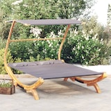 thumbnail of vidaXL Loungebett mit Dach 165x203x138 cm Bugholz Massiv Anthrazit