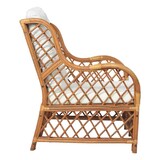 thumbnail of vidaXL Sessel mit Kissen Hellbraun Rattan und Leinen