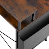 thumbnail of tectake Table de bureau avec étagère de rangement et poche en tissu - Bois foncé industriel, rustique, 120 cm - 404664