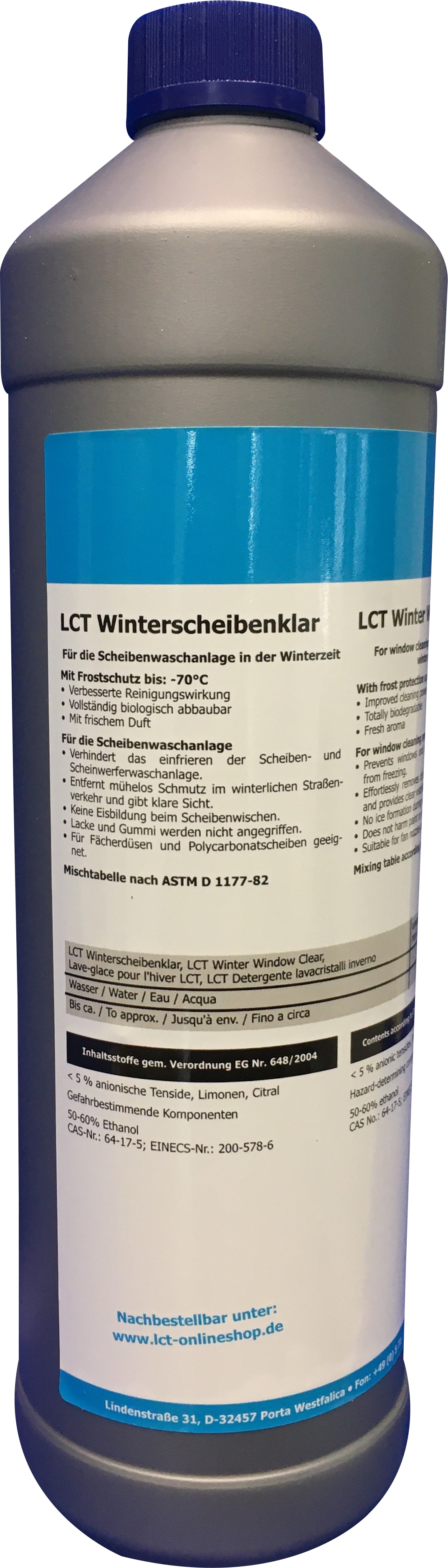 LCT Winterscheibenklar 1000ml Scheibenreinigungskonzentrat mit Frostschutz bis: -60°C für PKW und LKW Winter Klarsicht Autoscheibe