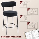 thumbnail of Barhocker 2er Set Schwarz 95x52x49 cm mit Fleece Bezug Polstersitz Fußstütze und Stahlgestell moderner Minimalismus für Küche und Tresen