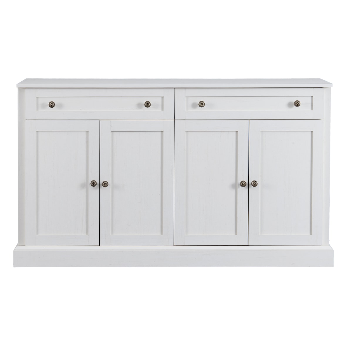 Merax Großes Sideboard, moderner Buffetschrank für Esszimmer und Wohnzimmer, 150 x 86 x 40 cm (L/B/H) – Antikweiß