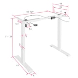 thumbnail of tectake Tafelonderstel elektrisch in hoogte verstelbaar 85-129x65x71-121cm - wit - 403002