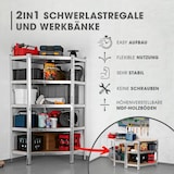 thumbnail of EASYmaxx Schwerlast-Eckregal mit 5 belastbaren Holzböden 40x90x180cm silber/holzfarben