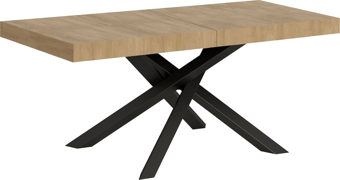 Ausziehtisch 140/400x90 cm Volantis Premium Natur Eiche Beine anthrazit