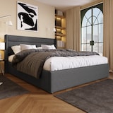 thumbnail of Stauraumbett 180x200 Doppelbett mit Hydraulik Lattenrost Gepolstertes Kopfteil Stauraum Modern Stabil Schlafzimmer Grau