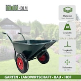 thumbnail of 2-Rad-Schubkarre 100 Liter 160 kg Tragkraft Kunststoffwanne PU Vollgummirad auf Stahlfelge Bauschubkarre