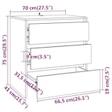 thumbnail of Helloshop26 - Buffet bahut commode armoire meuble de rangement organisateur cuisine salle de séjour salon 70 x 41 x 75 cm bois 02_0031093