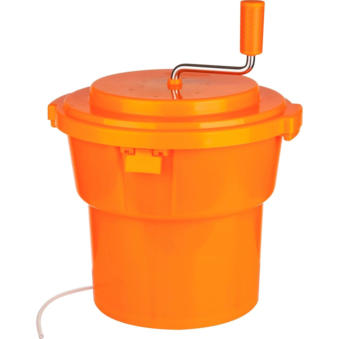 Muvell Salatschleuder | 12 Liter | geschützter Antrieb & Hebelbremse | 36 cm Durchmesser 40 cm Höhe | Farbe: Orange | Salattrockner, Salat Spinner