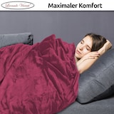 thumbnail of Kuscheldecke Bordeaux 220x240 cm Wolldecke Fleece extra weiche Wohndecke Sofa