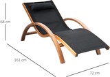 thumbnail of Tumbona Hamaca 161x72x68cm Jardin Terraza Playa Piscina Patio Hotel Madera Negro