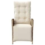 thumbnail of vidaXL Gartensessel mit Fußteil Verstellbar Beige Poly Rattan