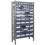 thumbnail of PROREGAL Ordnungsregal FALKE Stecksystem inkl. 48 Regalkästen | Grundregal | HxBxT 200x100x40cm | 10 Ebenen | Fachlast 150kg | Verzinkt