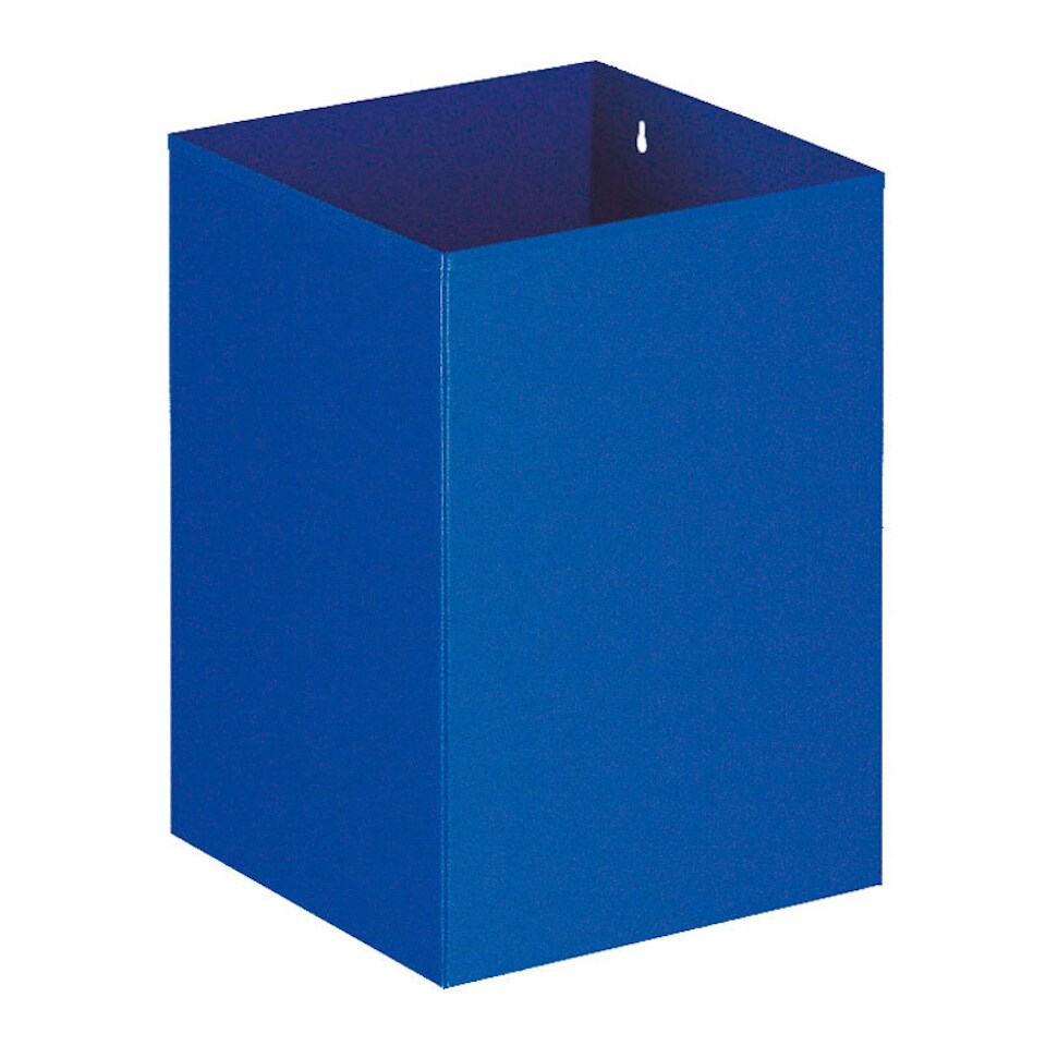 PROREGAL Viereckiger Papierkorb zur optionalen Wandmontage | 21 Liter | Blau