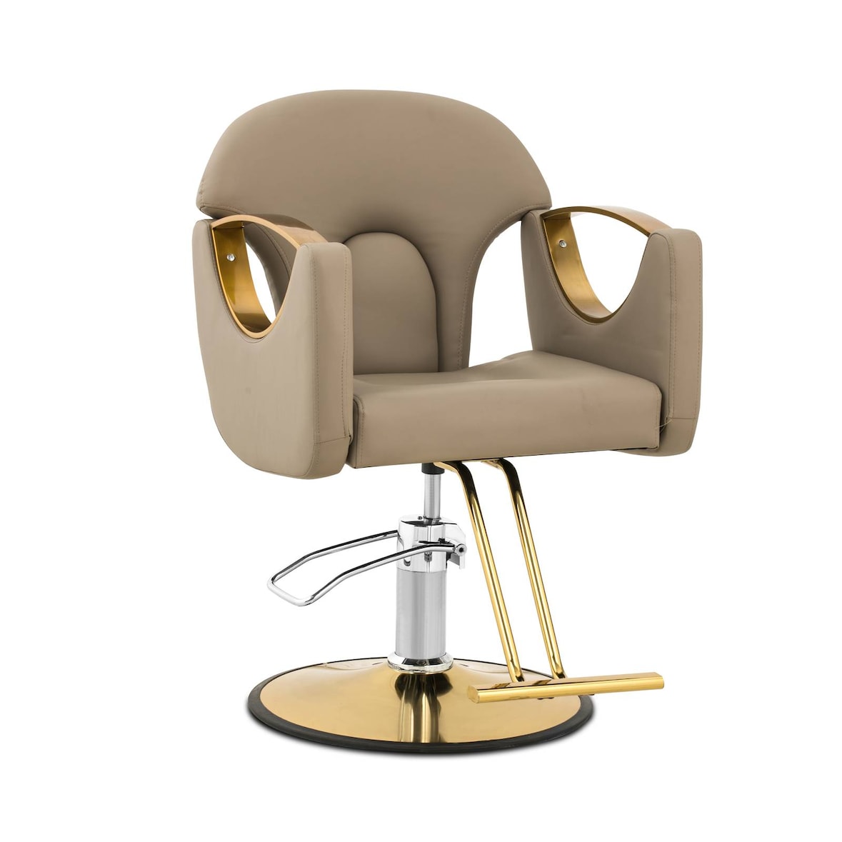 physa - Physa Fauteuil de Coiffure avec Repose-Pieds 53-64 cm 180 kg Beige - Chaise de Salon de Coiffure Siège de Coiffure réglable en