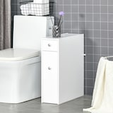 thumbnail of HOMCOM armario auxiliar de baño mueble de baño estrecho con 2 cajones y compartimiento superior con tapa para lavabo ducha 17x48x58 cm blanco