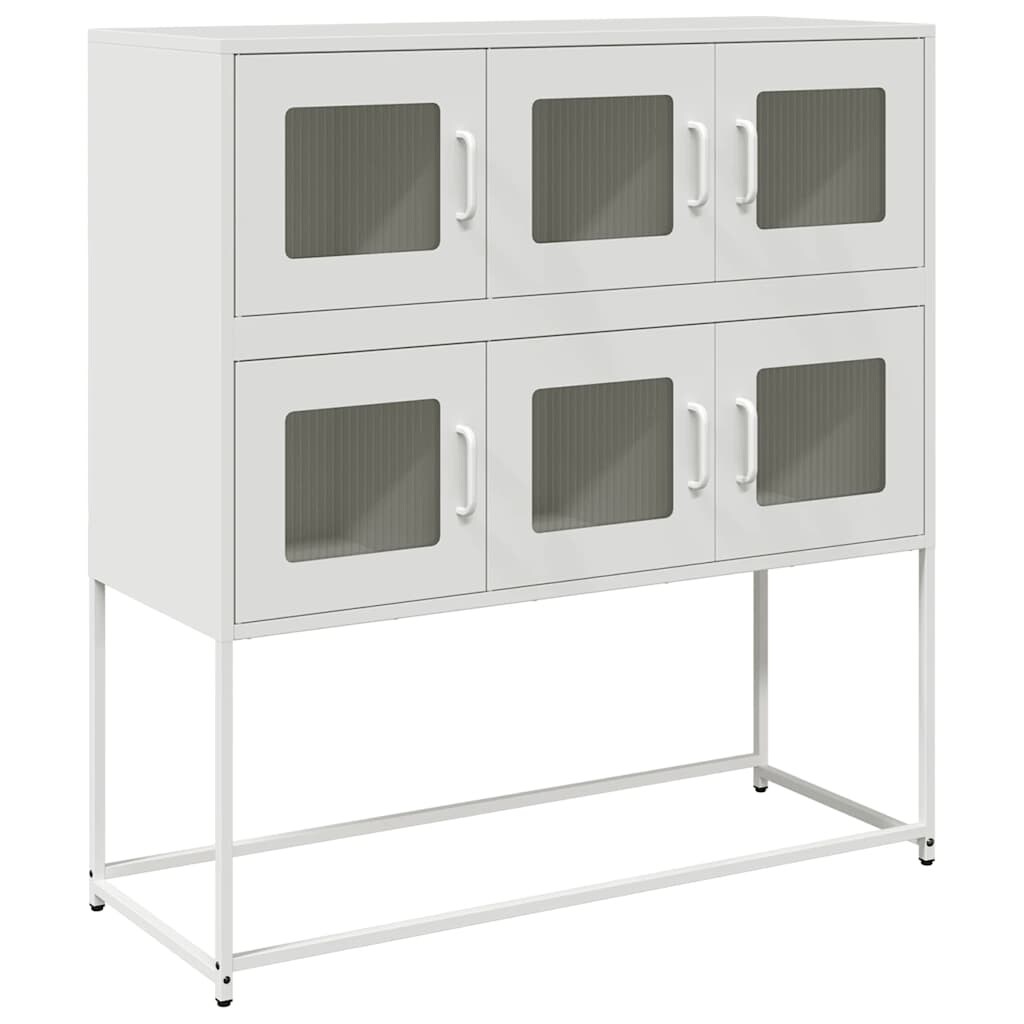 vidaXL Sideboard Weiß 100,5x39x107 cm Kaltgewalzter Stahl