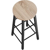 thumbnail of tectake Set de 4 taburetes altos Keynes de estilo industrial claro acero 31x31x72cm reposapiés ajustables cocina 120kg, madera clara