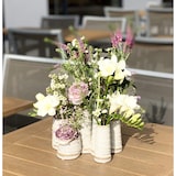 thumbnail of Jinfa 1er-Set Blumenvasen auf festem Sockel | Dekorativer Tafelaufsatz aus Keramik | Antik-weiß