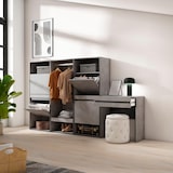 thumbnail of Schoenenkast, 250x35x145cm, Voor slaapkamer, Open Kledingkast, Kaptafel, Make-uptafel, Cement - 460_50