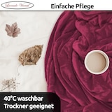 thumbnail of Kuscheldecke Bordeaux 220x240 cm Wolldecke Fleece extra weiche Wohndecke Sofa