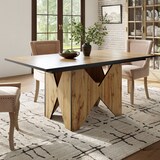 thumbnail of Esstisch rechteckig 139x80x75  MDF Hellbraun Holzoptik mit hohlem Basisdesign stabiler Tisch für Küche Esszimmer Büro modern