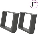 thumbnail of Helloshop26 - Set mit 2 U-förmigen Couchtischbeinen modernes Design verstellbare Stabilität 40 x 30 cm anthrazitfarbener Stahl 02_0057027