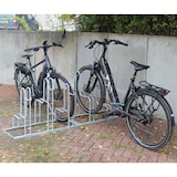 thumbnail of Fahrradständer für 6 Fahrräder höhenversetzt 210 x 75,5 cm Stahl feuerverzinkt grau 2x3 Bodenparker Reihenparker
