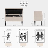 thumbnail of HOMCOM baúl de almacenaje de dormitorio banco de almacenamiento capacidad 57l con tapa abatible y patas de madera para salón carga 120 kg 95x38x45 cm