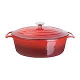 thumbnail of Cocotte rouge en fonte ovale 6 Litres