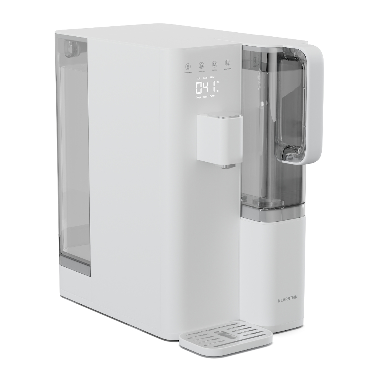 Klarstein VitalPour Wasserfilter | 5 stufiger Filter | Umkehrosmose | 5 L Tank | Touch | mobil | 3 SekundenWeiß