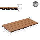 thumbnail of ECD Germany – WPC Terrassenfliesen – 60x30 cm Hellbraun 5m² | geriffelt, Holzoptik, Klicksystem mit Drainage