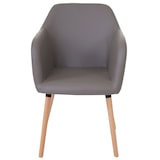 thumbnail of Décoshop26 -Cadeira de cozinha/sala de jantar com design retrô em material sintético cinza taupe com pés de madeira clara 04_0002362