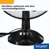 thumbnail of Exquisit Tisch-Ventilator, 40 cm Durchmesser, 50 Watt, 3 Geschwindigkeiten, Oszillation, schwenken, 44 cm Höhe, VT 35083 sw