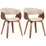 thumbnail of Lot de 2 chaises de salle à manger Bruce tissu Noyer / Crème