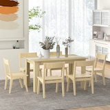 thumbnail of Mesa de comedor moderna mesa de cocina rectangular para 4-6 personas carga 100 kg para salón 140x89,5x75 cm blanco y roble