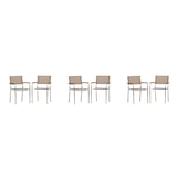 thumbnail of acamp Stapelsessel Skye 6-er Set Gestell aus Edelstahl, mit Teakholz-Armlehnen, Bezug aus wetterfestem Acatex-Gewebe 26745