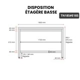 thumbnail of Table de travail en inox 1800 x 500 mm avec 2 étagères PREMIUM / GOLDINOX