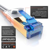 thumbnail of Primewire Flachbandpatchkabel CAT 8 mit Baumwollummantelung - Gigabit Ethernet LAN Kabel - 40 Gbit/s - S/FTP PIMF Schirmung - Netzwerkkabel - 5m