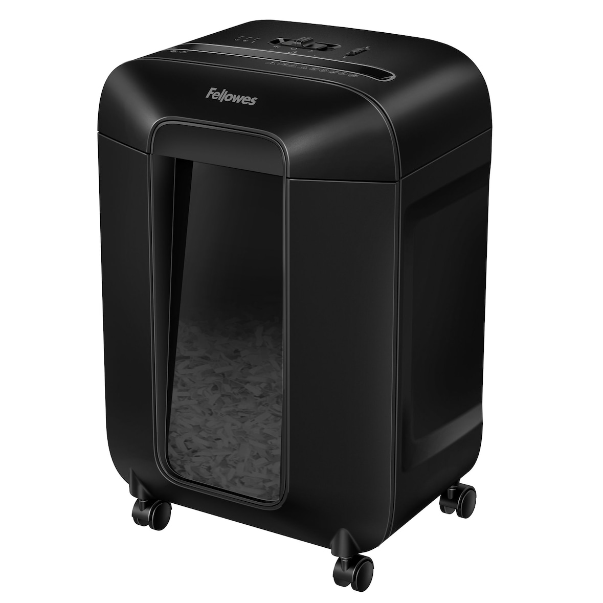 Fellowes Distruggidocumenti a frammento LX85, 12 fogli, per uso personale, cestino da 19L, con tecnologia Safesense®, sicurezza P-4, nero, 4400801