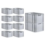thumbnail of PROREGAL SuperSparSet 10x Eurobox NextGen Economy mit Scharnierdeckel & gelben Verschlüssen, Griffe offen, HxBxT 32x40x60cm, 65L, Eurobehälter, Box