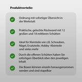 thumbnail of Stapelboxen mit Wandregal rot 32 tlg, Kleinteilemagazin
